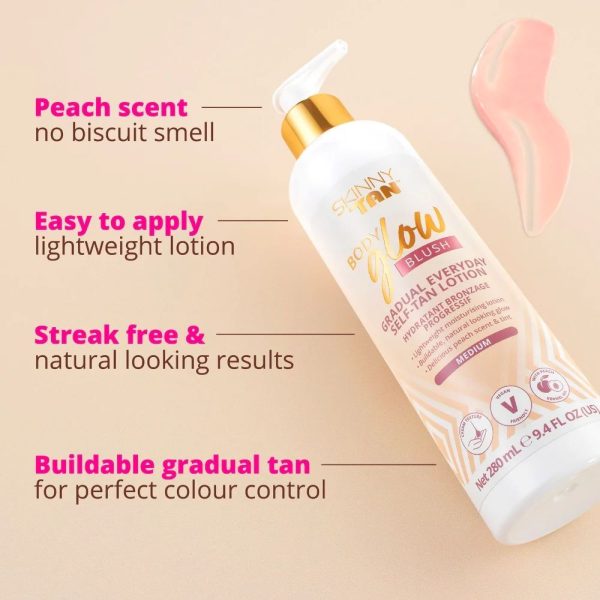 Skinny Tan Body Glow Blush Lotion Medium 280ml - Image 4