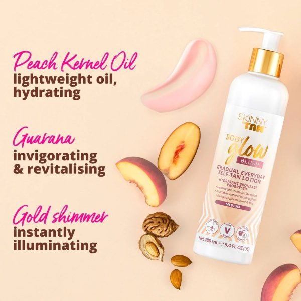 Skinny Tan Body Glow Blush Lotion Medium 280ml - Image 6