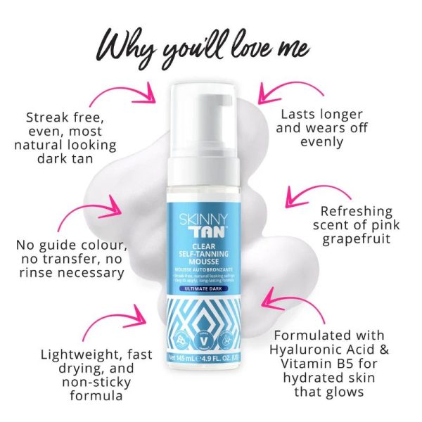Skinny Tan Clear Self-Tanning Mousse Ultimate Dark 145ml - Image 4